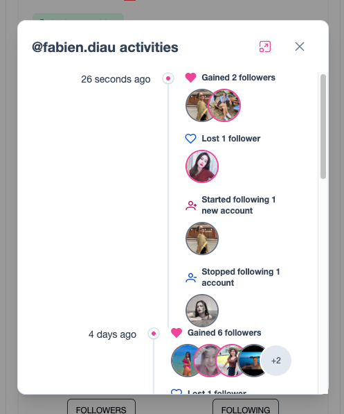 Loyalty Lens Activity Tracking Screenshot