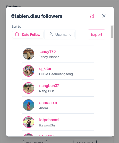 Loyalty Lens Follower Analysis Screenshot